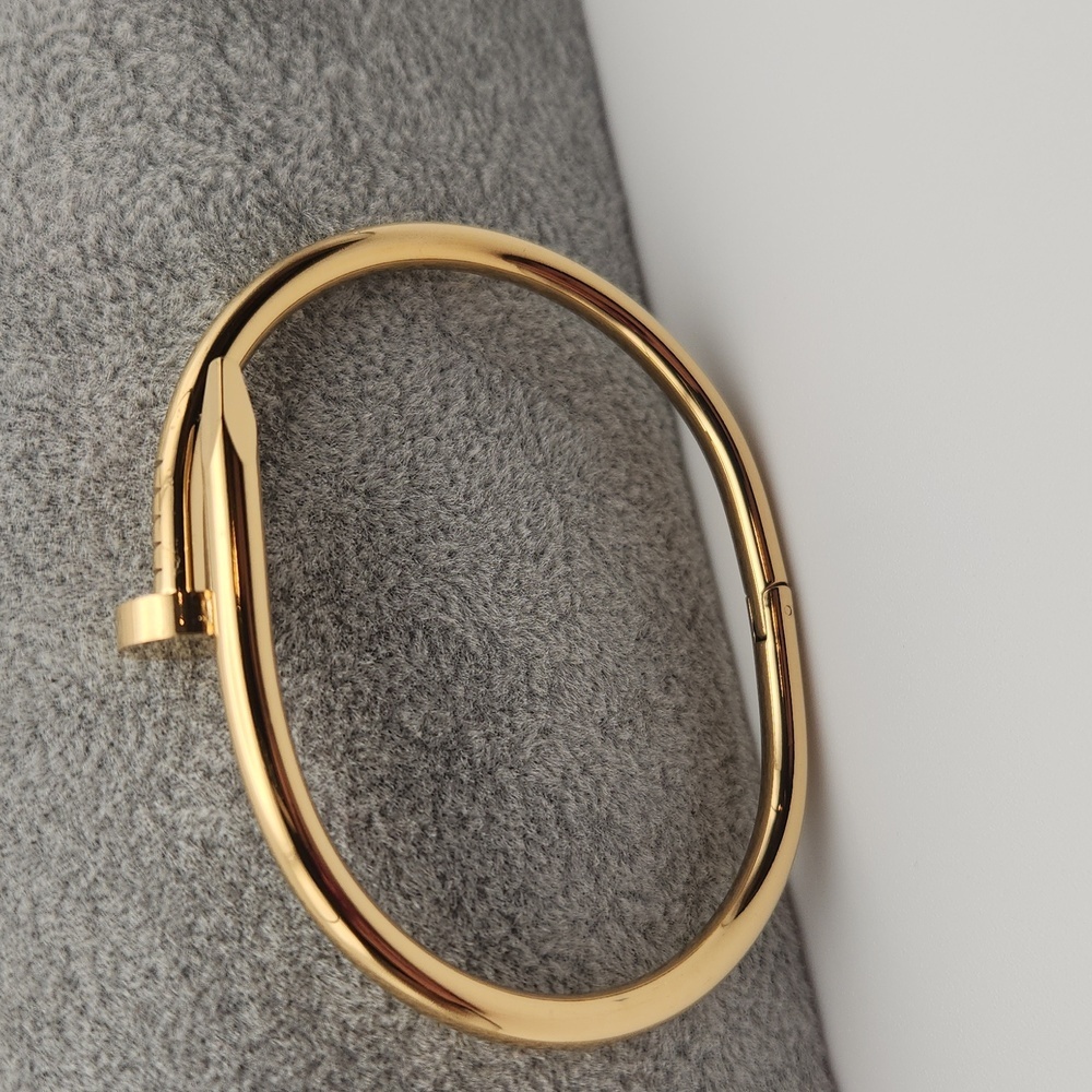 18K Gold Plated Nail Bangle | Waterproof, Tarnish Proof, Sweat & Heat Resistant - Picture 4 of 7